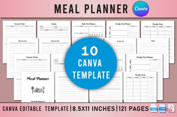 Download Editable Meal Planner Bundle for Canva - Bundle Collection