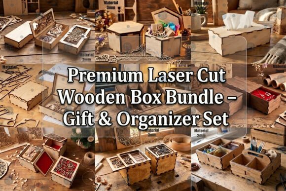 Download Premium Laser Cut Wooden Box Bundle SVG - Bundle Collection