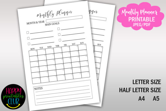Download Monthly Planner Printable Undated - Printable Collection