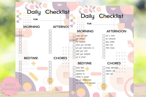 Download Boho Daily Checklist for Kids Printable - Printable Collection