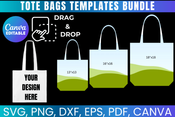 Download Tote Bags Templates Bundle, Gift Bag - Bundle Collection