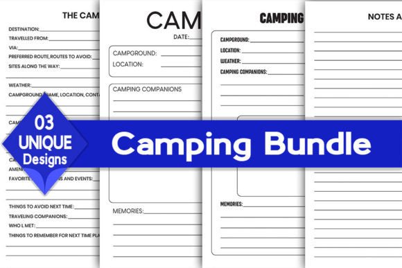 Download Camping Log Book Bundle | KDP Interior - Bundle Collection