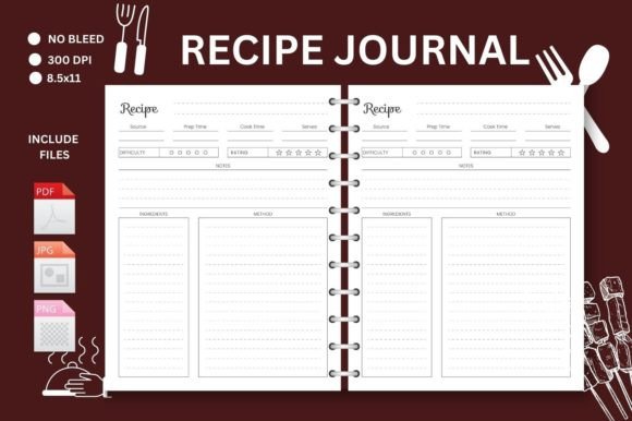 Download Blank Recipe Book Journal – KDP Interior - Blank Collection