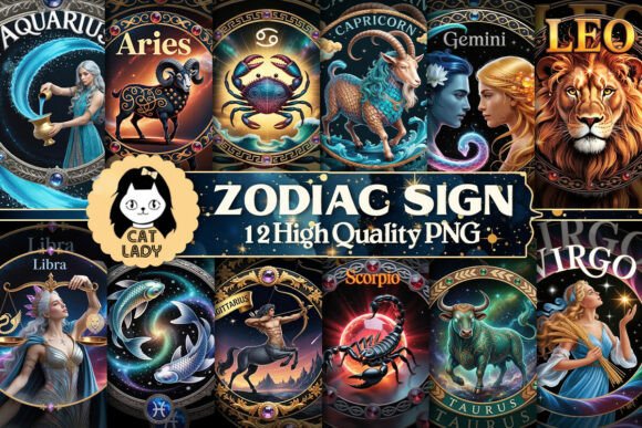 Download Celestial Zodiac Sign Sublimation Bundle - Bundle Collection