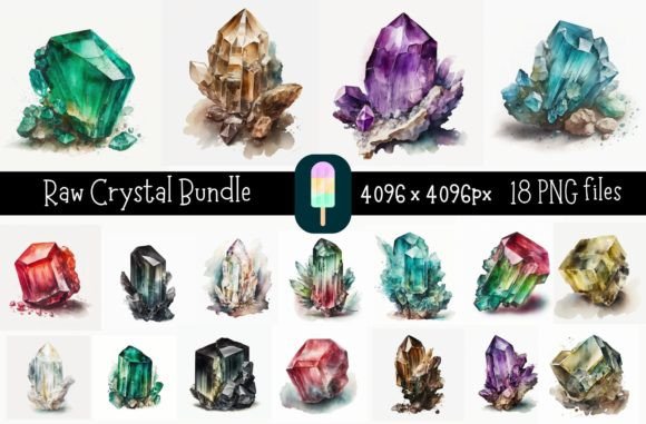 Download Ultimate Crystal Bundle Watercolor - Bundle Collection