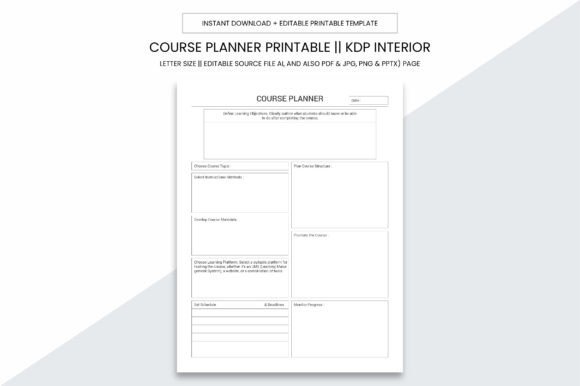Download Course Planner Kdp Interior Printable - Printable Collection